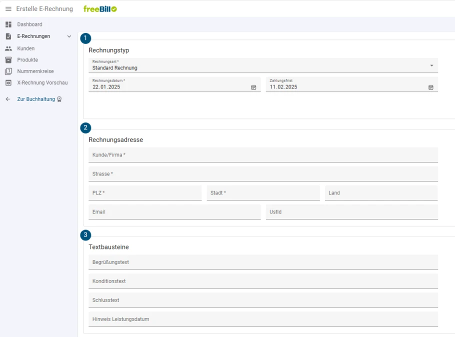Rechnungen schreiben mit freeBill