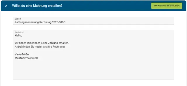 Mahnung erstellen