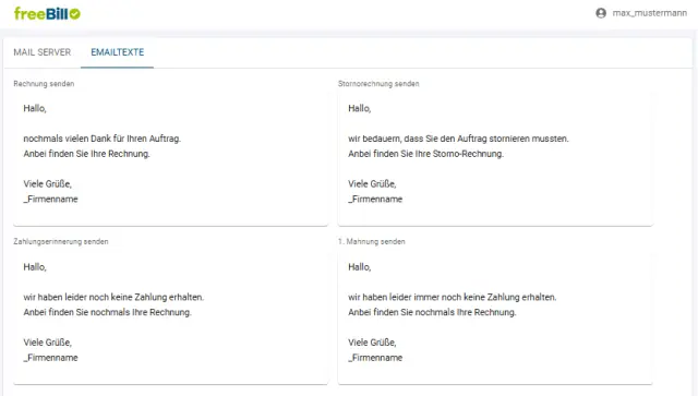 Verwendung von Textvorlagen