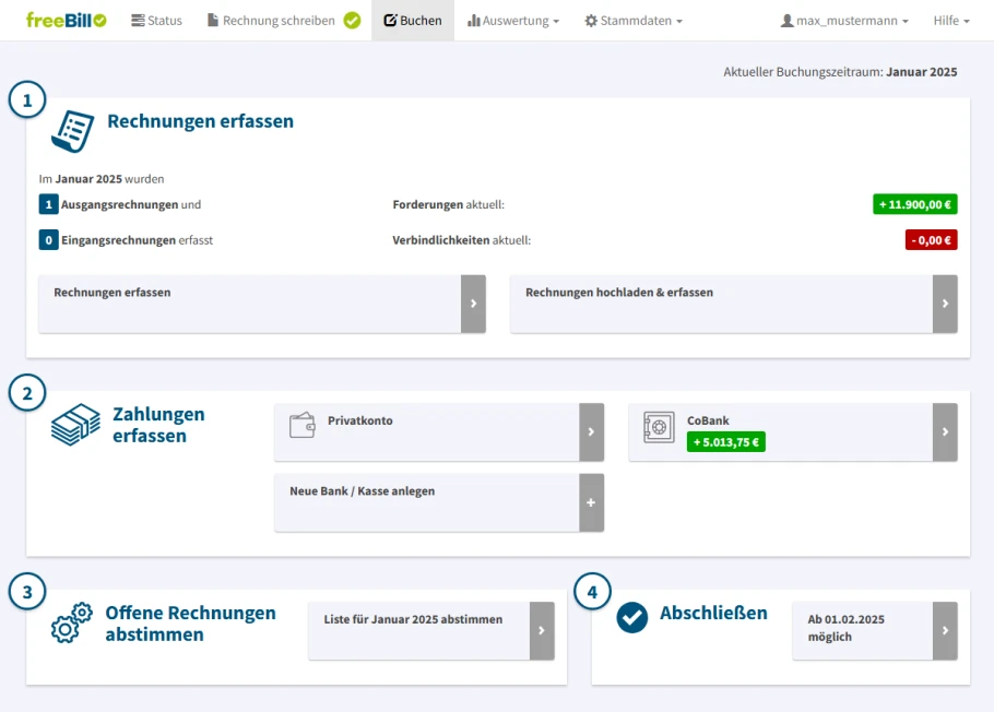 Buchhaltung selbst erstellen mit freeBill
