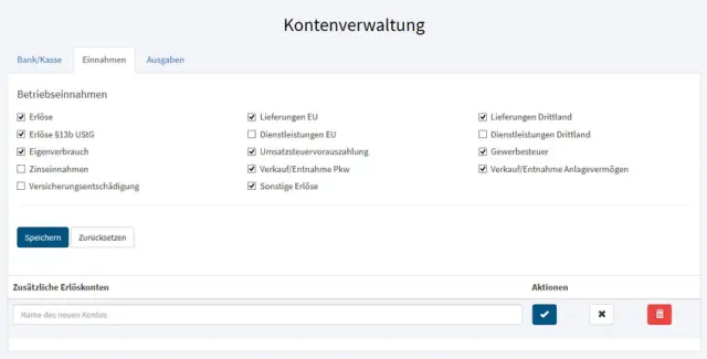 Branchenlösungen und Kontenverwaltung